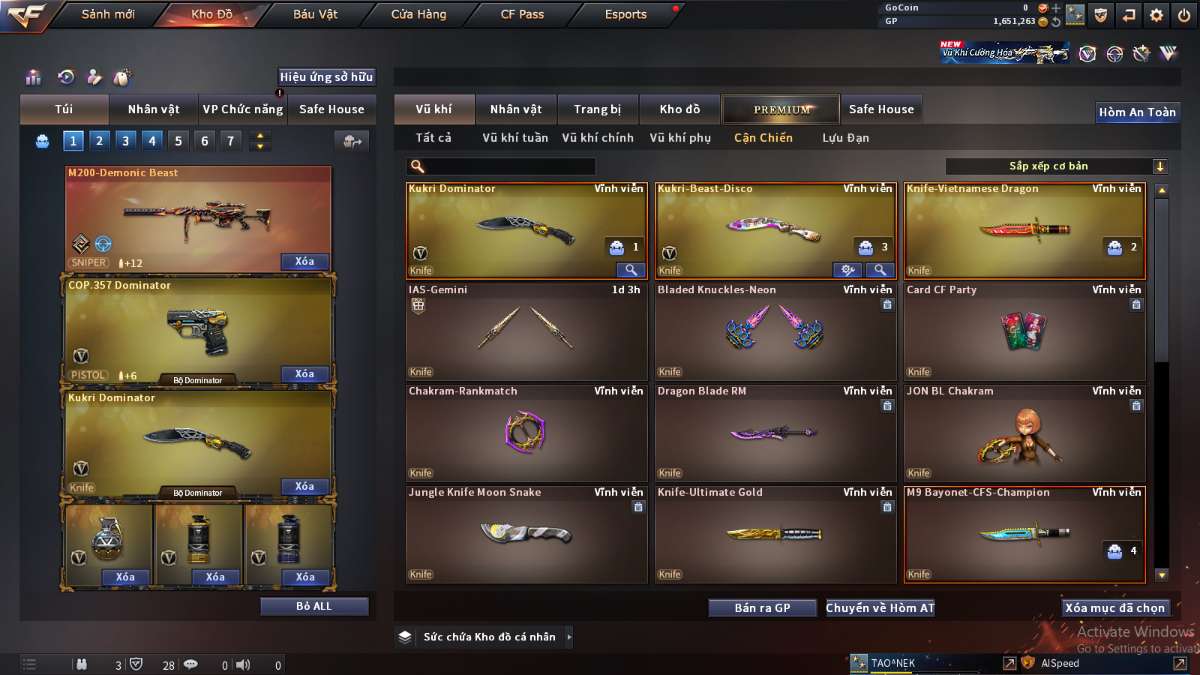 shop acc cf uy tin gia re